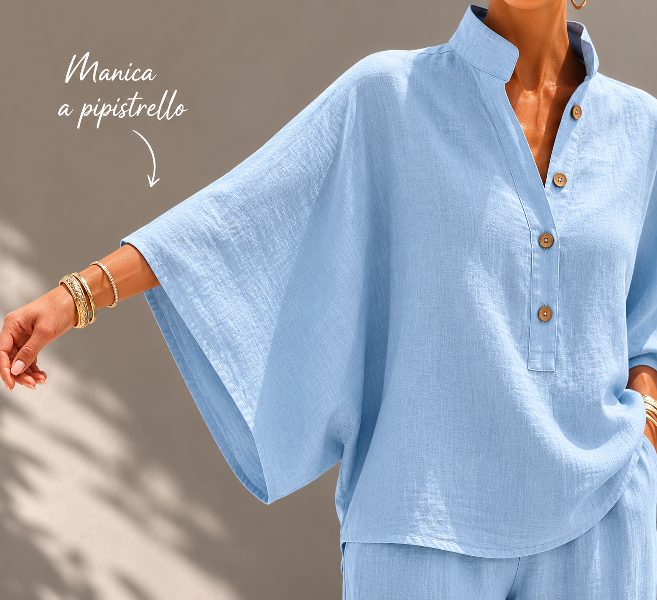ALBA™ | Completo fresco con maniche a pipistrello e pantaloni ampi